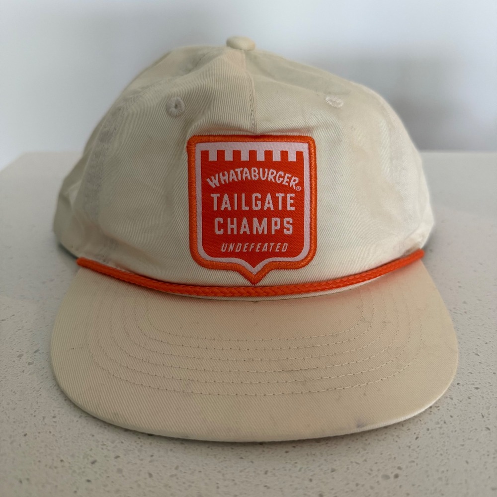 Whataburger Tailgate Champs Undefeated Rope Snapback Hat Cream - Light Dust/Dirt